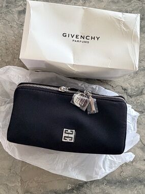 GIVENCHY GWP Black Toiletries Bag Trousse Pouch Case Double Zip Large
